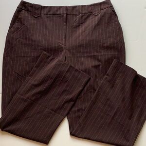 Apostrophe stretch brown pinstripe dress pants‘ Size 16